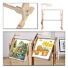 (US Local)Wooden Cross Stitch Frame Height Adjustable Embroidery Floor Stand Rack (S)