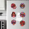 6Pcs Diamond Painting Acrylic Curly-Haired Girl Fridge Magnet for DIY Art Crafts
