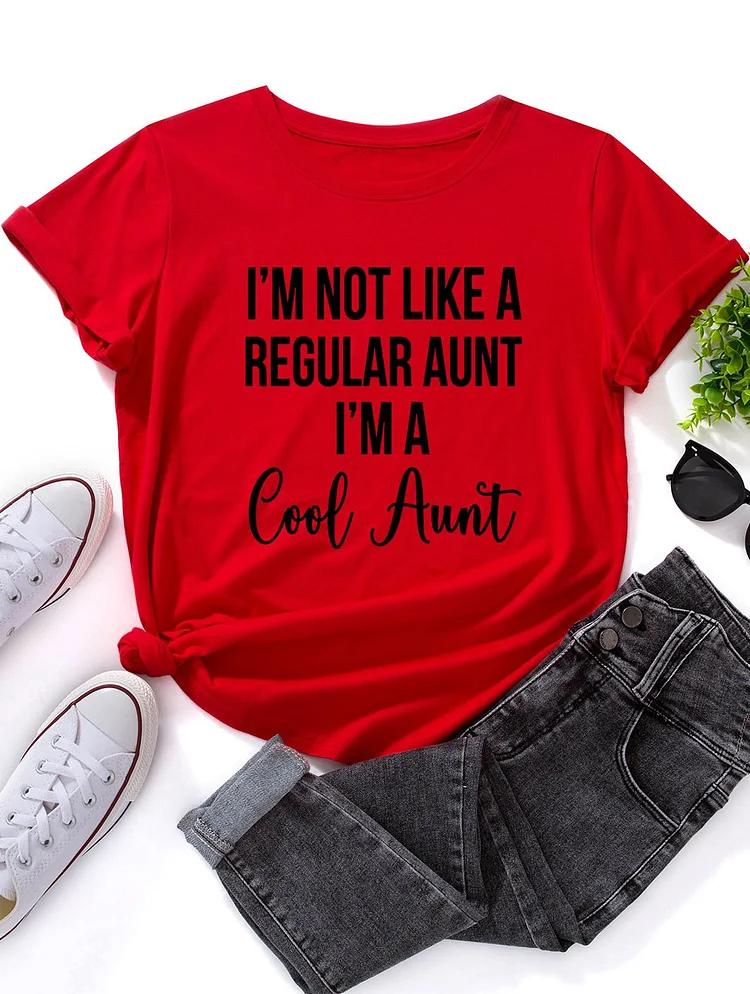 Bestdealfriday I’M Not Like A Regular Aunt Women's Round Neck T-Shirt