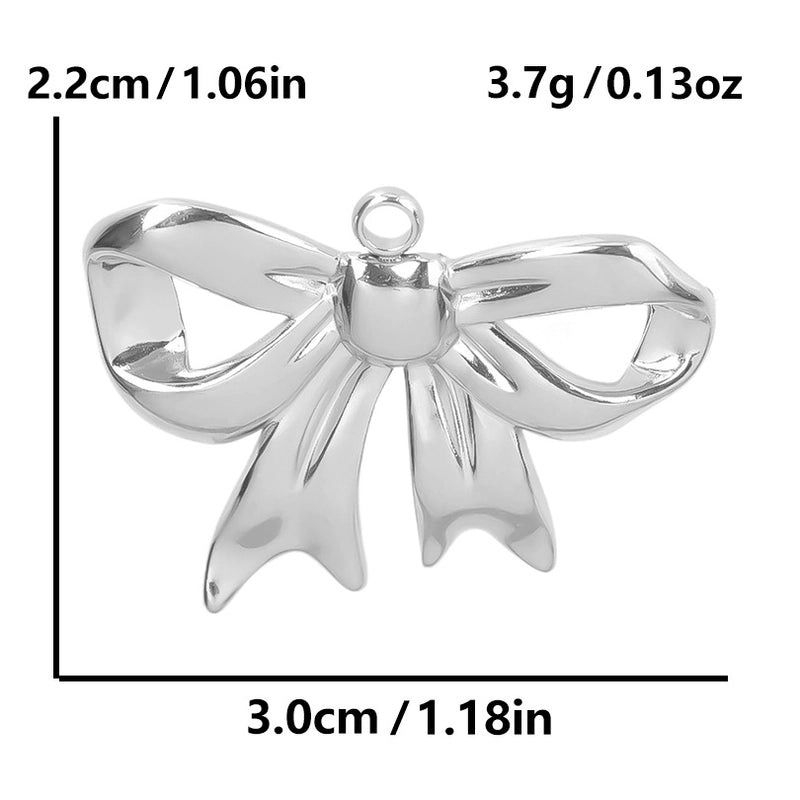 5 Pieces 28*20mm 28*42mm 33*29mm 304 Stainless Steel 18K Gold Plated Bow Knot Polished Pendant