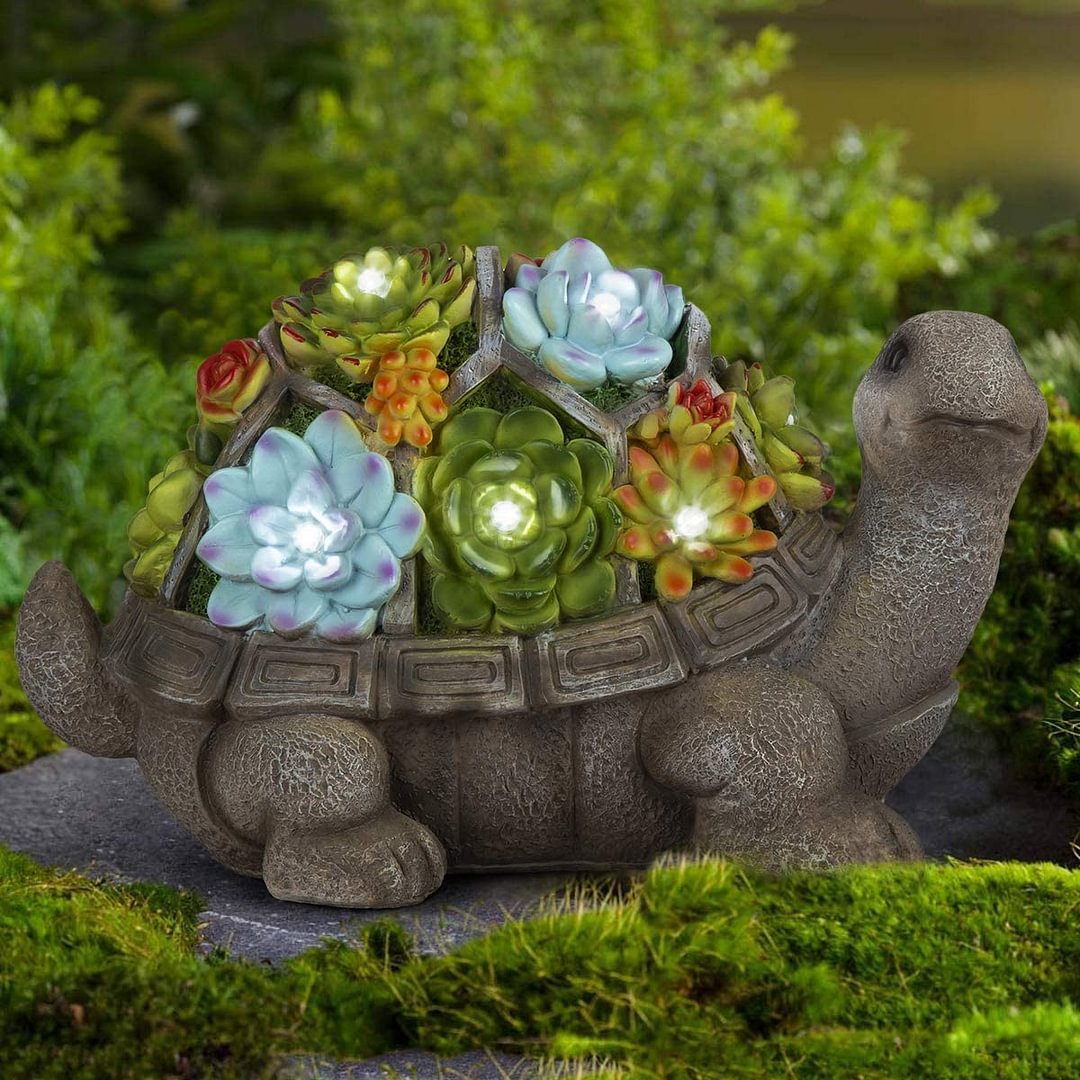 turtle solar statue