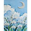 (30x40cm)DIY Pearl Painting Framed Flower Moon Handmade Pearl Material Art Kit Living Room Decor