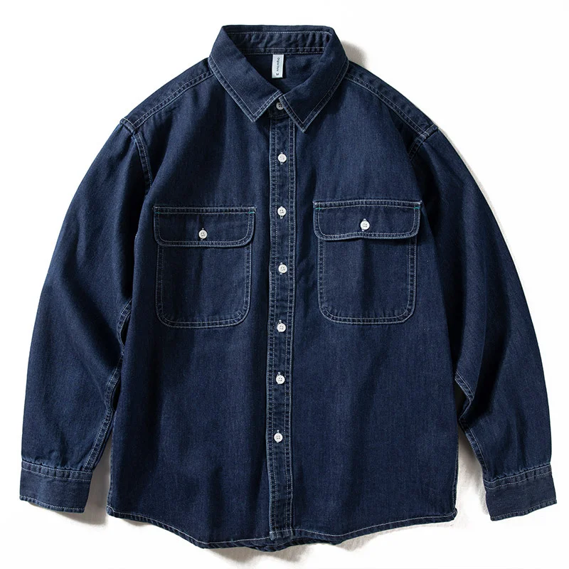 Men's Vintage Distressed Denim Shirt Jacket