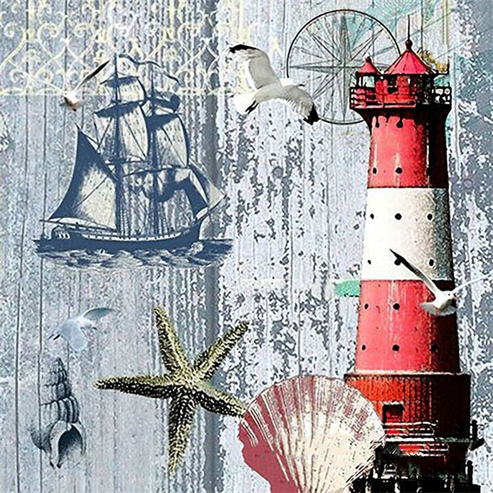 

Seaside - 11CT Stamped Cross Stitch - 40*40CM, 501 Original
