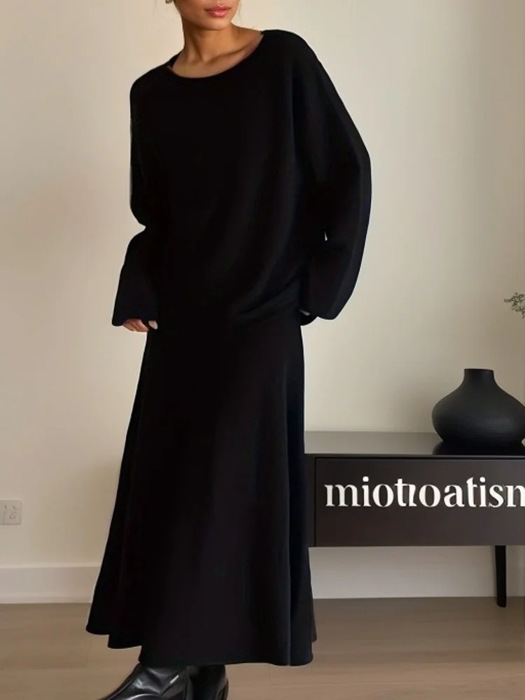 Athvotar Athvotar Elegant Knitted Suit Women's Shoulder Sweater Tops In Autumn And Winter 2025