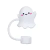 [US Local Warehouse] Halloween Acrylic Lid Charms with Cute Ghost Straw Cap for Stanley 40oz Tumbler