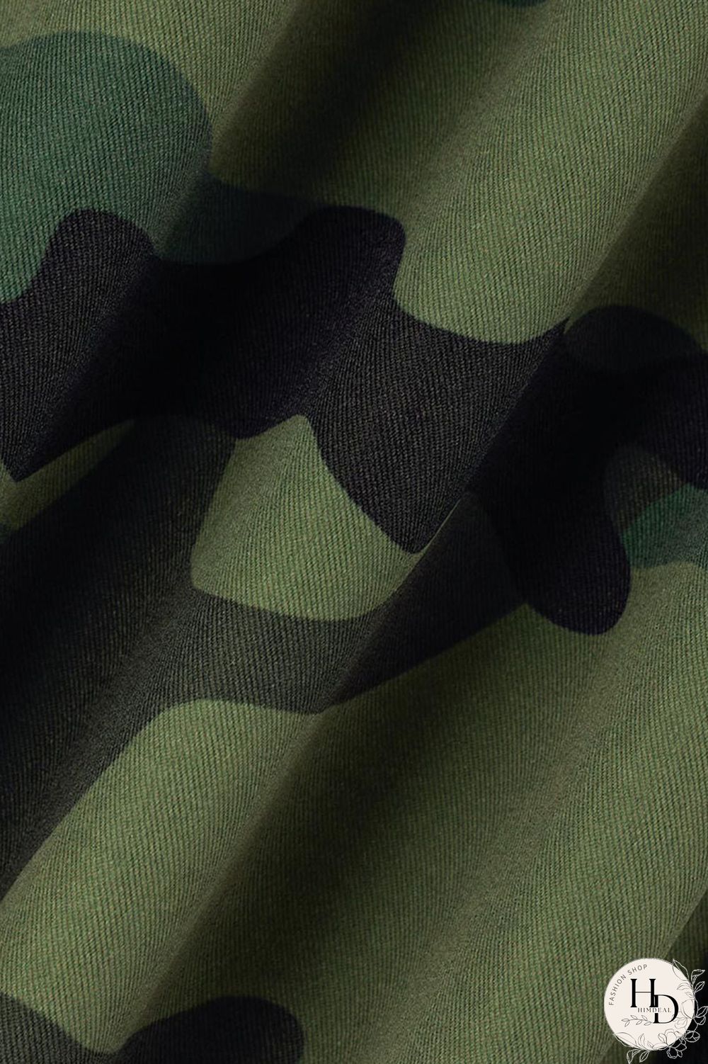 Camouflage Casual Print Camouflage Print Patchwork Plus Size