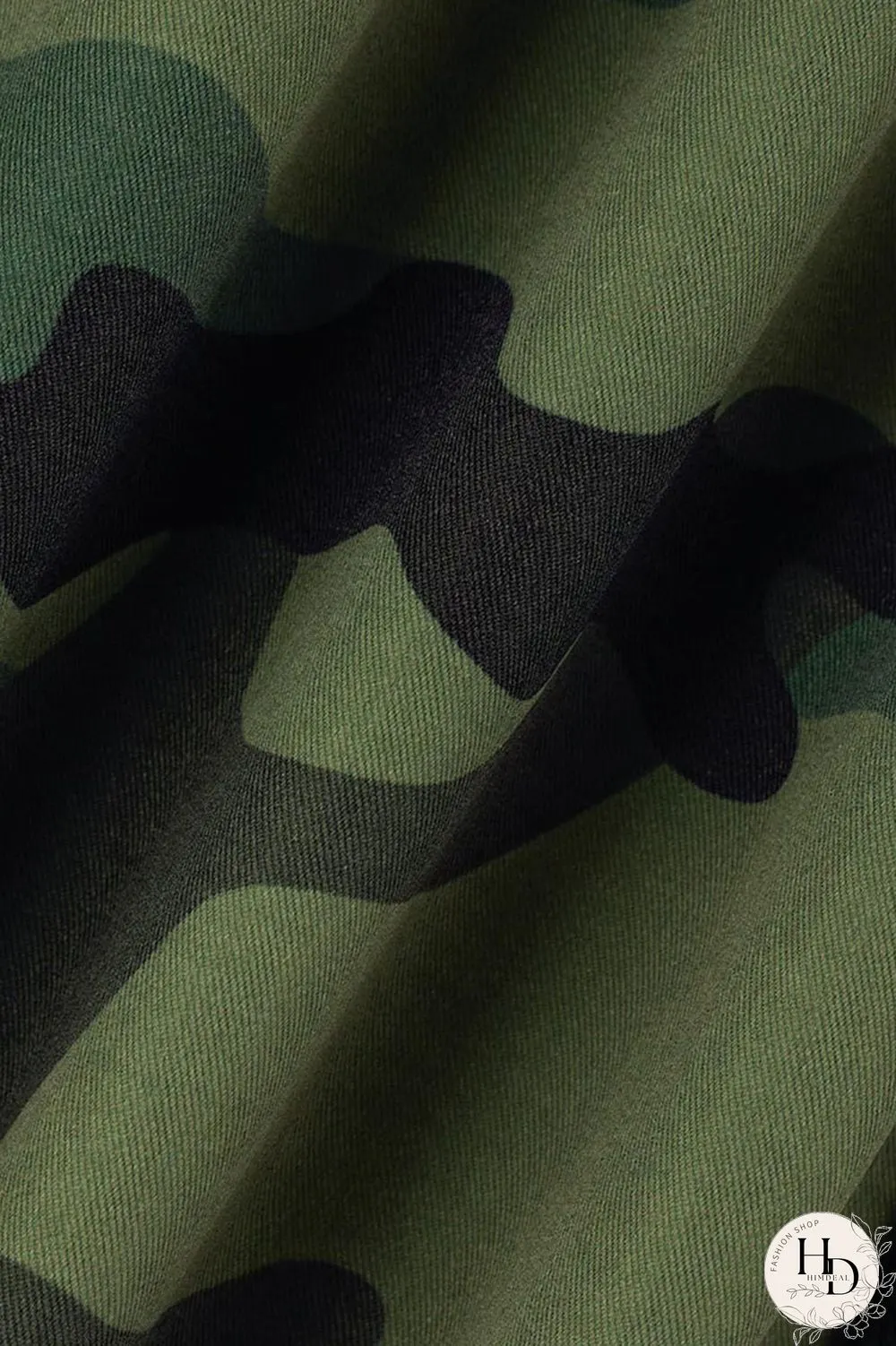 Camouflage Casual Print Camouflage Print Patchwork Plus Size