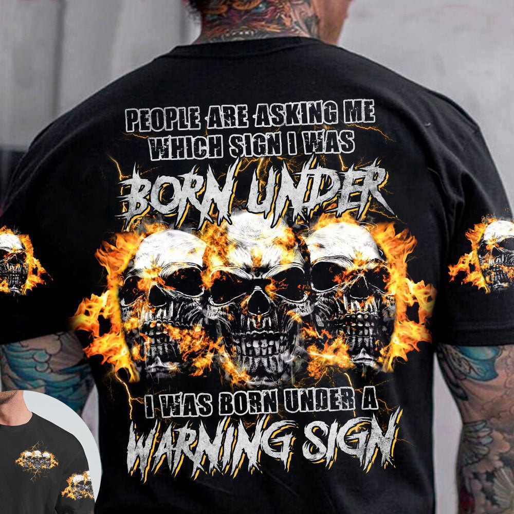 People Are Asking Me Personalized Slogan Fire Skull Creative Print Men's Fashion Casual T-Shirt
