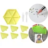 DIY sechseckiges Diamond Painting Tablett Kit mit großer Kapazität und Löffelpinsel (gelb)