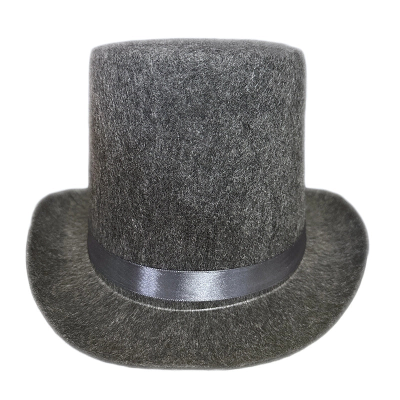 High Hat Retro British Gentleman Jazz Hat Magician Hat Performance Sequin Hat Rain Silk High Barrel Top Hat Non-woven Fabric