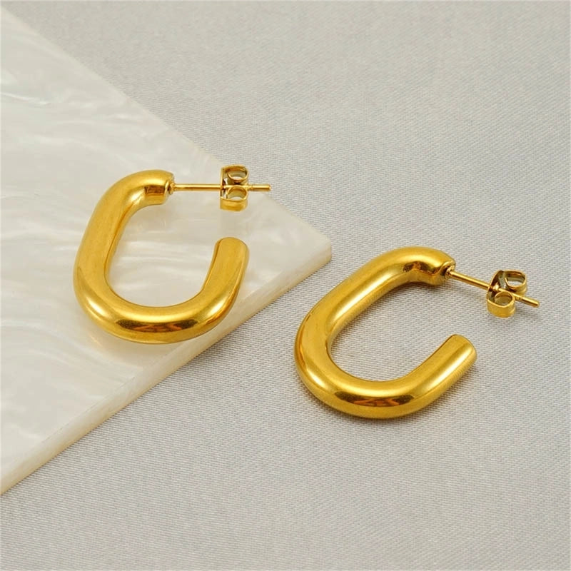 1 Pair Casual Minimalist Geometric 304 Stainless Steel 18K Gold Plated Ear Studs