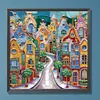 Colorful City House - Partial Special Shaped Diamond Painting 30*30cm