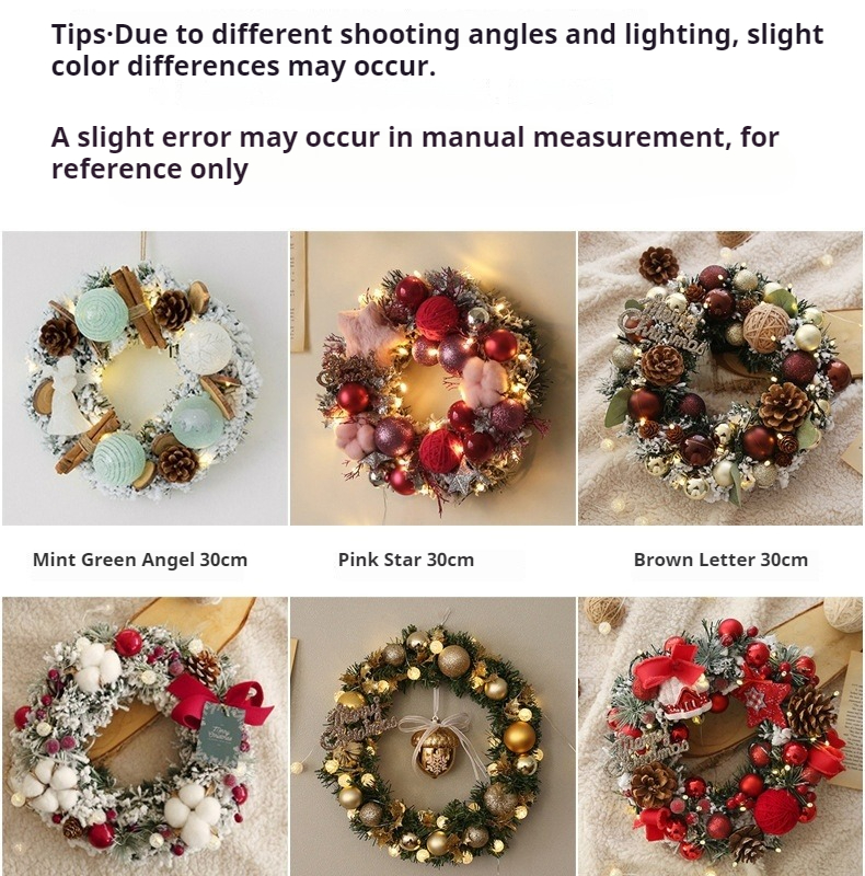 Tegooe Deluxe Faux Pine Christmas Wreath Collection - Door Wall Decor