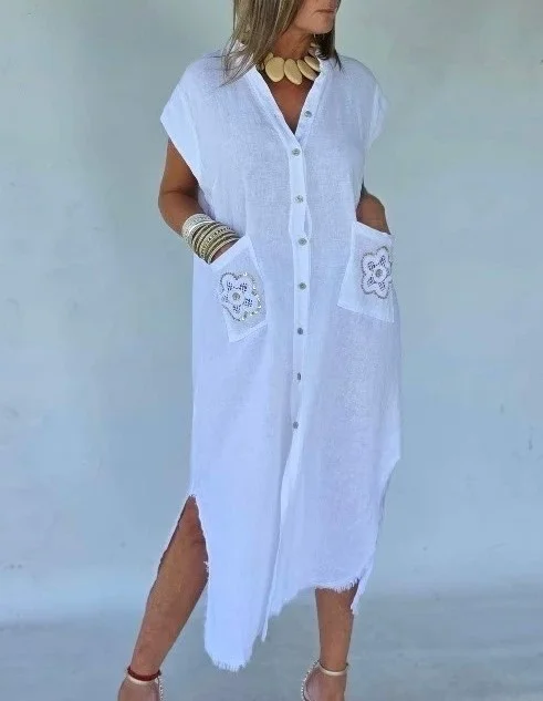 Women's Simple Solid-color Casual Long Dress