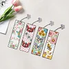 4Pcs DIY Flower Animal Diamond Painting Bookmarks