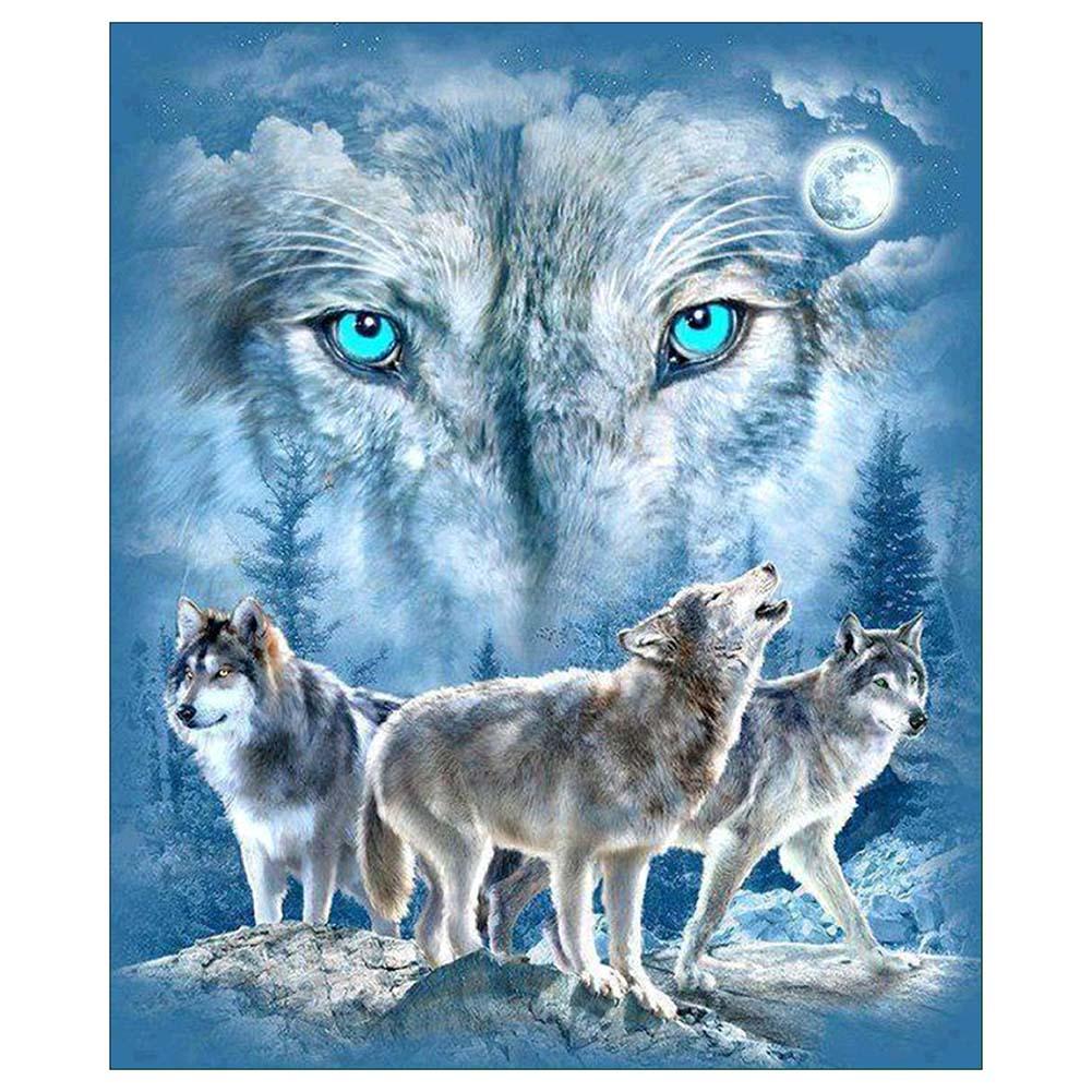 

30*35CM - Wolf - Round Drill Diamond Painting, 501 Original