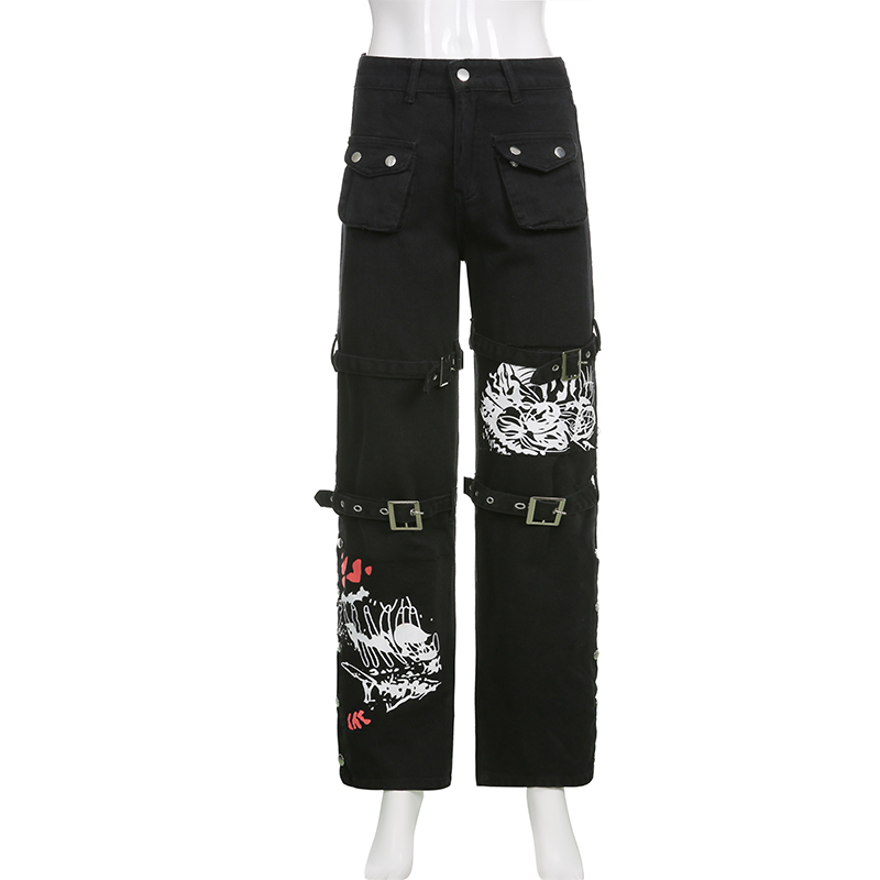 Gothic Women's Low Rise Retro Hip Hop Punk Harajuku Pants