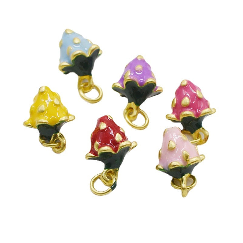 1 Piece 14*11mm Alloy Strawberry Pendant Jewelry Accessories