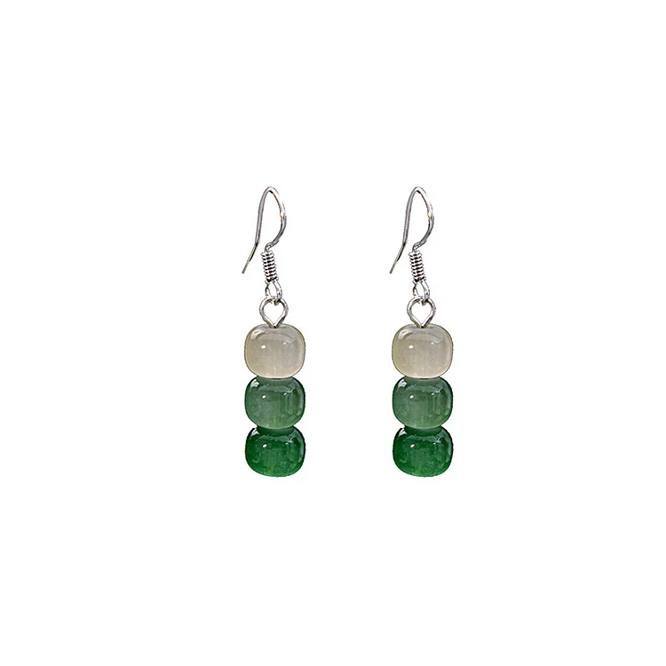 Green Bead Earrings 