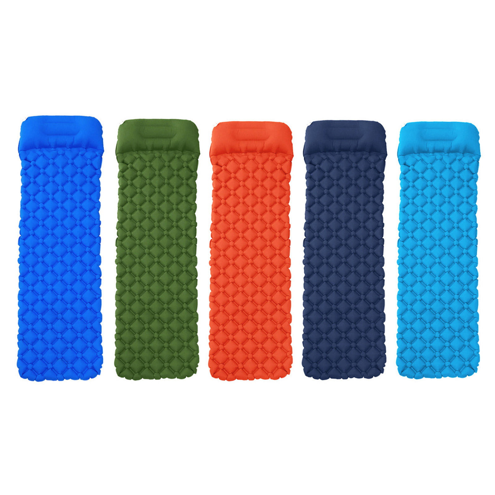 

Camping Sleep Pad with Pillow, Inflatable Air Mat for Backpacking, Hiking, Orange, 501 Original