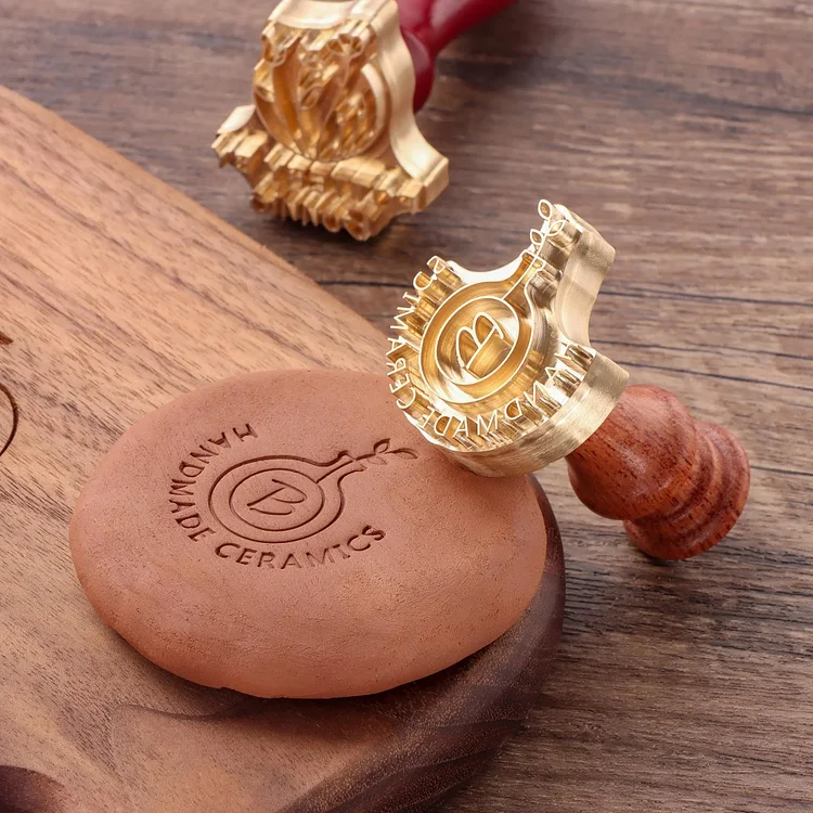 Custom Pottery Stamp for Clay Christmas Gift Personalized Logo Clay Stamp with Your Design, Letter Ceramic Stamps for Pottery Clay to Create Unique Imprints, Clay Potters Lovers Gifts, Polymer Clay Tools 