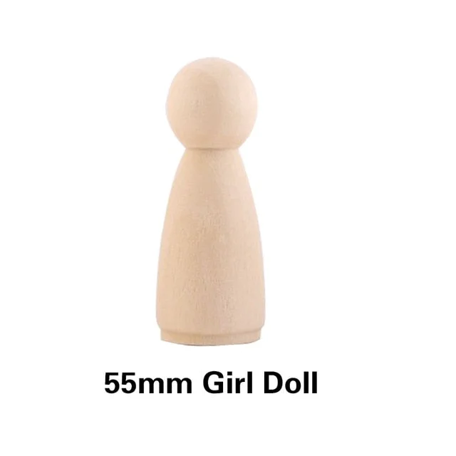 75mm/90mm Wooden Peg Dolls 5PCS/Lot Wood Dolls 35mm 43mm 55mmPainting DIY Home Nursery Decoration Women Men Wooden Peg Dolls