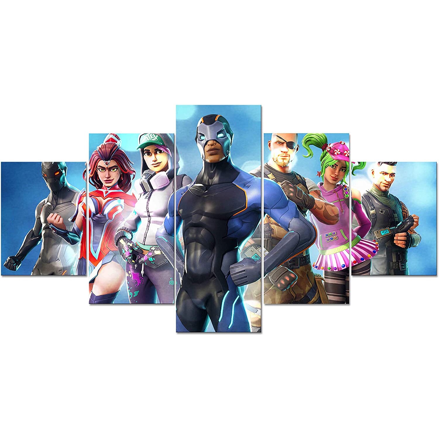 Video Game Heros Team Character 5Pcs Wall Art Canvas HD Posters Painting for Living Room Bedroom Home Decor Pictures Decorations