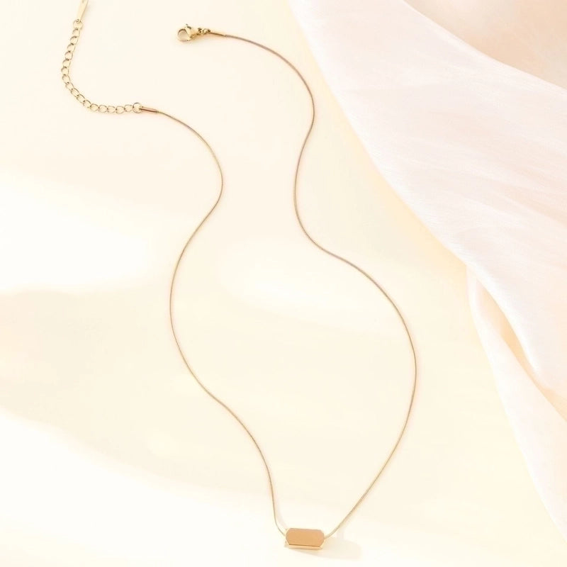 Titanium Steel 18K Gold Plated Minimalist Plating Geometric None Pendant Necklace