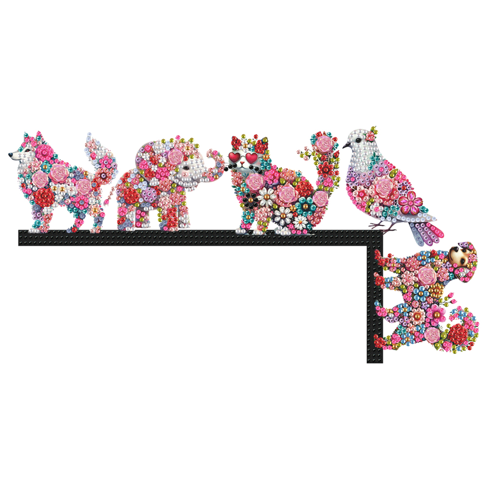Flowers Animals 5D DIY Diamond PaintingWooden Door Topper for Indoor Outdoor