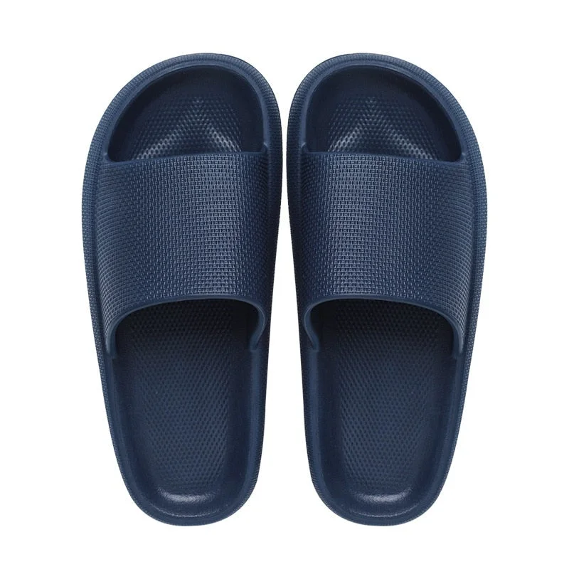 Spot Home Solid Color Thick-Soled Slippers Couple Fashion Non-Slip Bathroom Slides Street Trend Slippers Wholesale