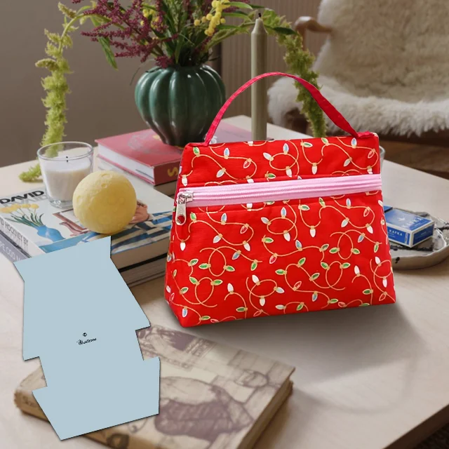 Zipper hand pouch bag Sewing Template & Instructions