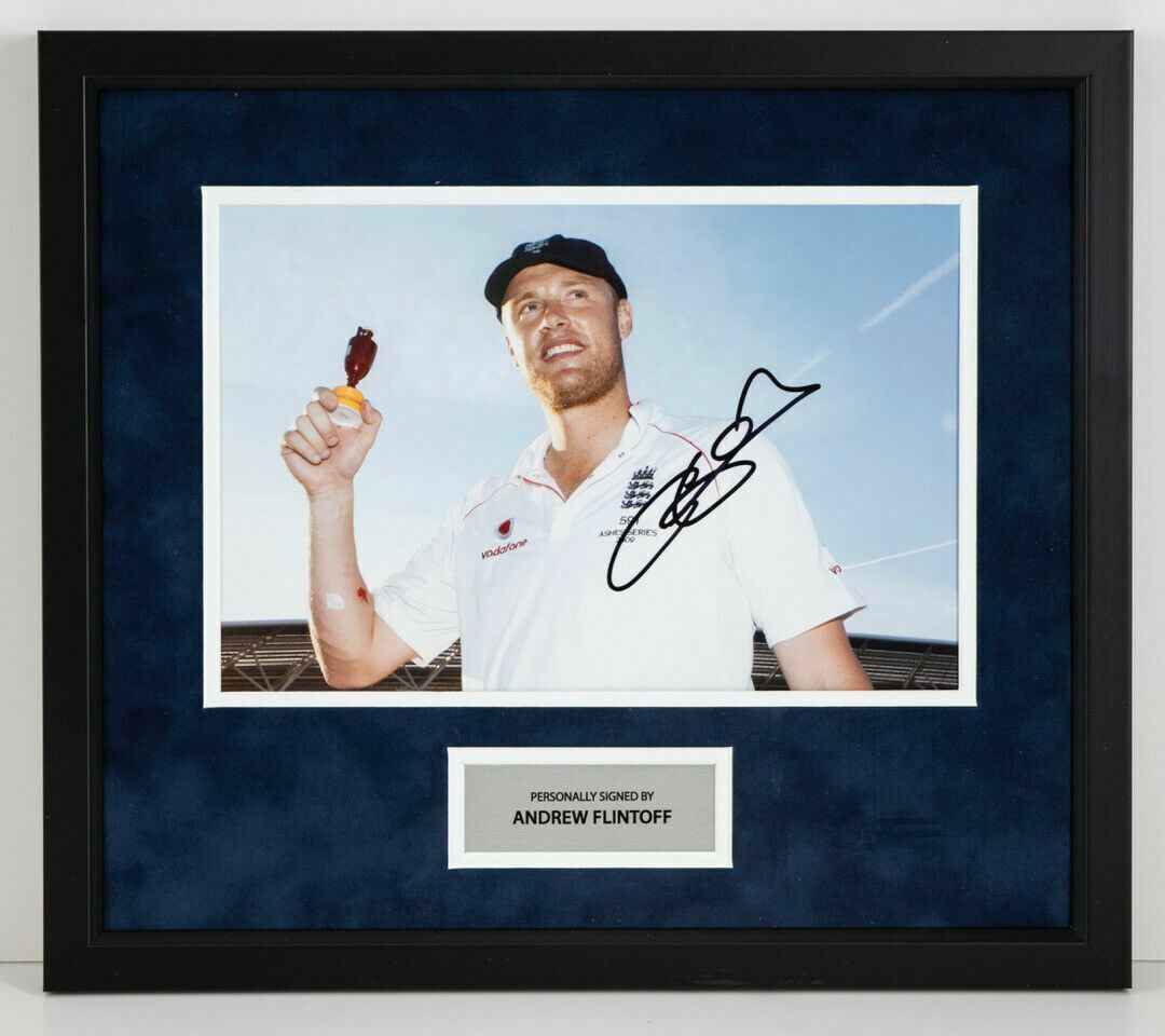 Freddie Flintoff Signed & FRAMED 12X8 Photo Poster painting CRICKET LEGEND AFTAL COA (B)