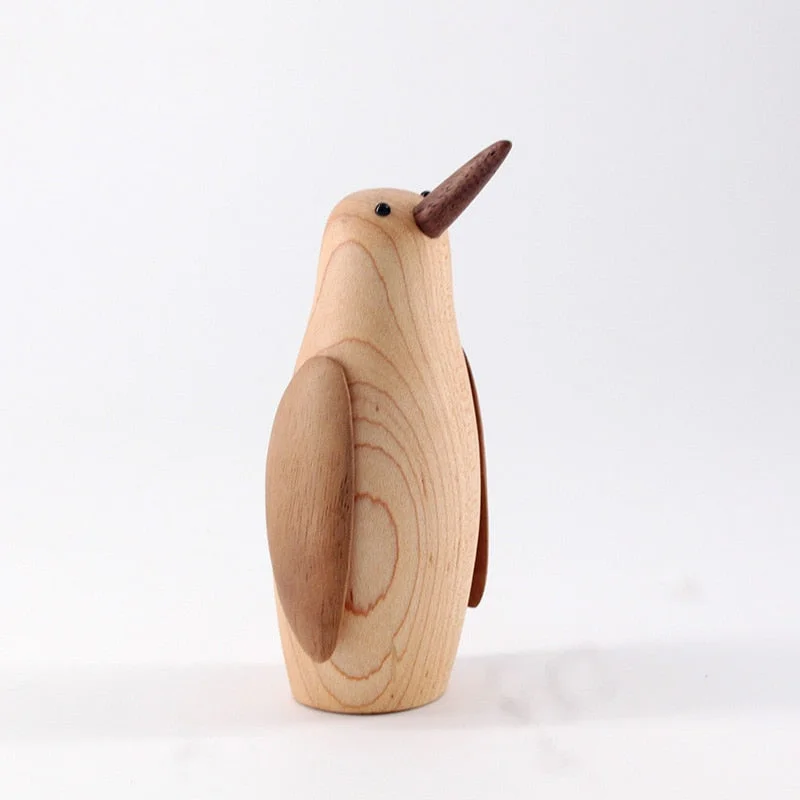 Denmark wood small penguin ornaments American country soft decoration Housing model study desktop wooden play equipment