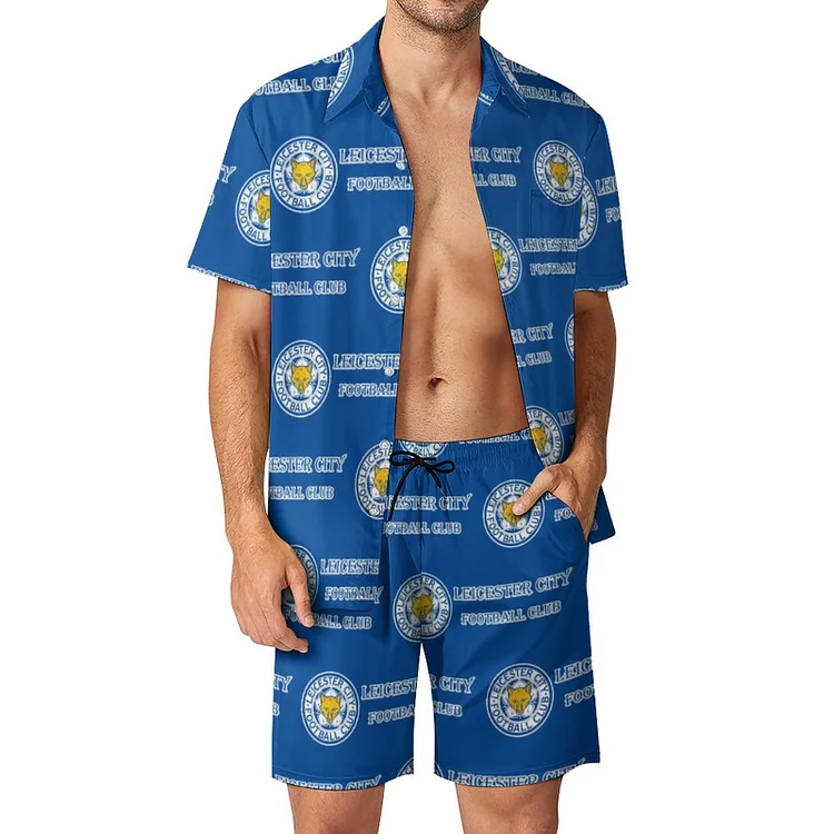 Leicester City Lässiges Strandbekleidungsset Kurzärmeliges Hemd Plus Strandhose