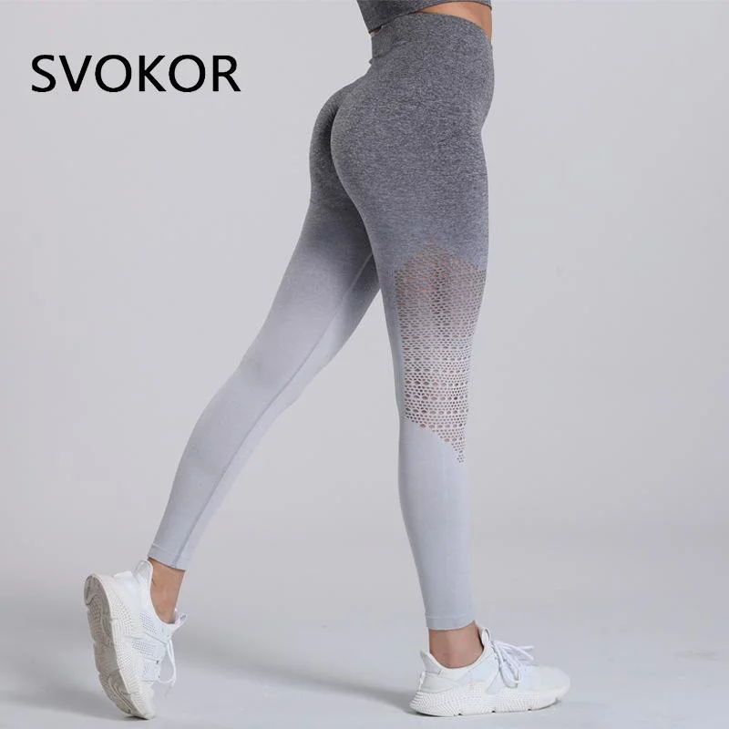 SVOKOR Leggings Sport Women Fitness Seamless Booty Lifting Legging Push Up Sexy Tights Gym Leggins Elastic Running Woman Pants
