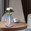 Diamond Painting Wood Blue Pink Flower Vase Ornaments for Home Office Decor