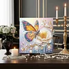 Framed Diamond Painting - Special Shaped - Butterfly and White Flower (25x25cm)