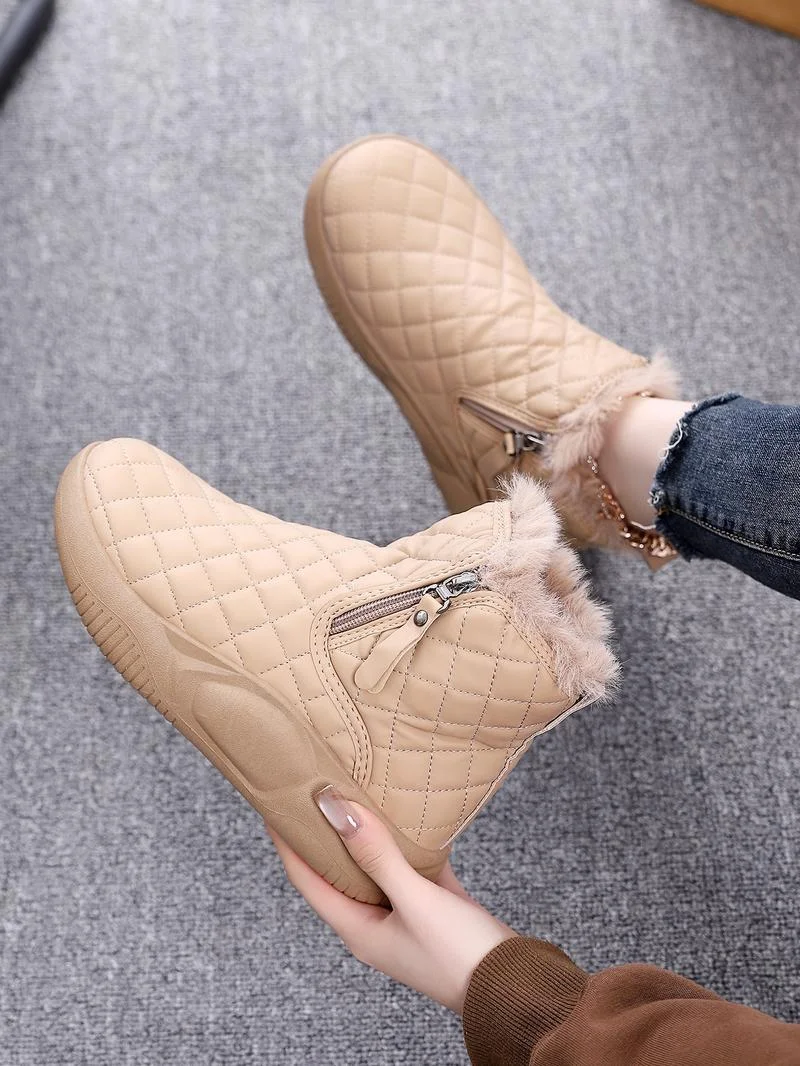 New Thick Sole Women's Shoes, Fleece Lined Fashion Warm Short Boots, Comfortable Soft Bottom Casual Sports Sneakers New Thick Sole Women's Shoes, Fleece Lined Fashion Warm Short Boots, Comfortable Soft Bottom Casual Sports Sneakers