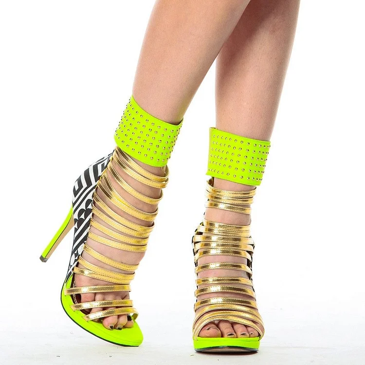 lime green gladiator sandals