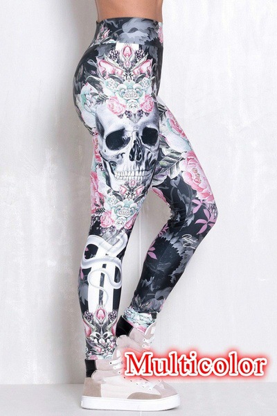 Halloween Style Skull Print Leggings Yoga Pants for Women