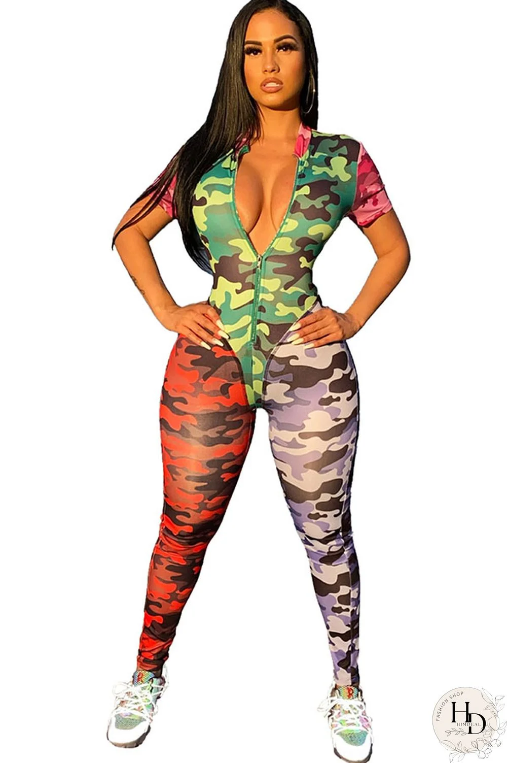 As Show Sexy Short Sleeve O Neck Jumpsuits