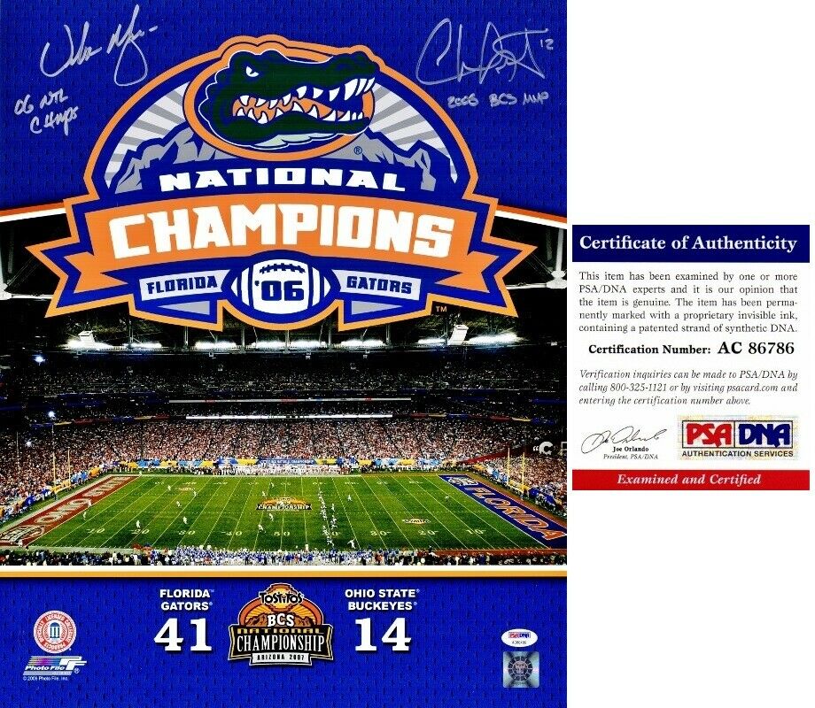 Urban Meyer + Chris Leak Signed Autographed UF Gators 16x20 inch Photo Poster painting + PSA/DNA