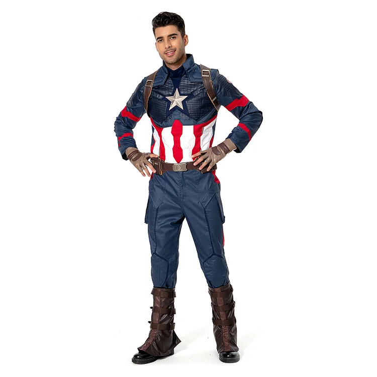 Avengers 4: Endgame Steve&nbsp;Rogers Captain America Cosplay Costume Halloween Carnival Suit