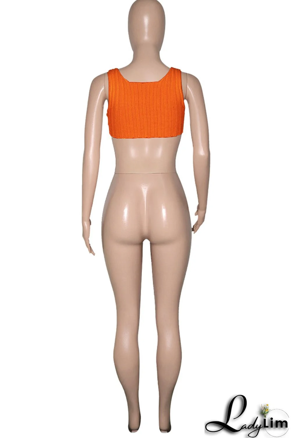 Orange Fashion Casual Solid Asymmetrical O Neck Tops