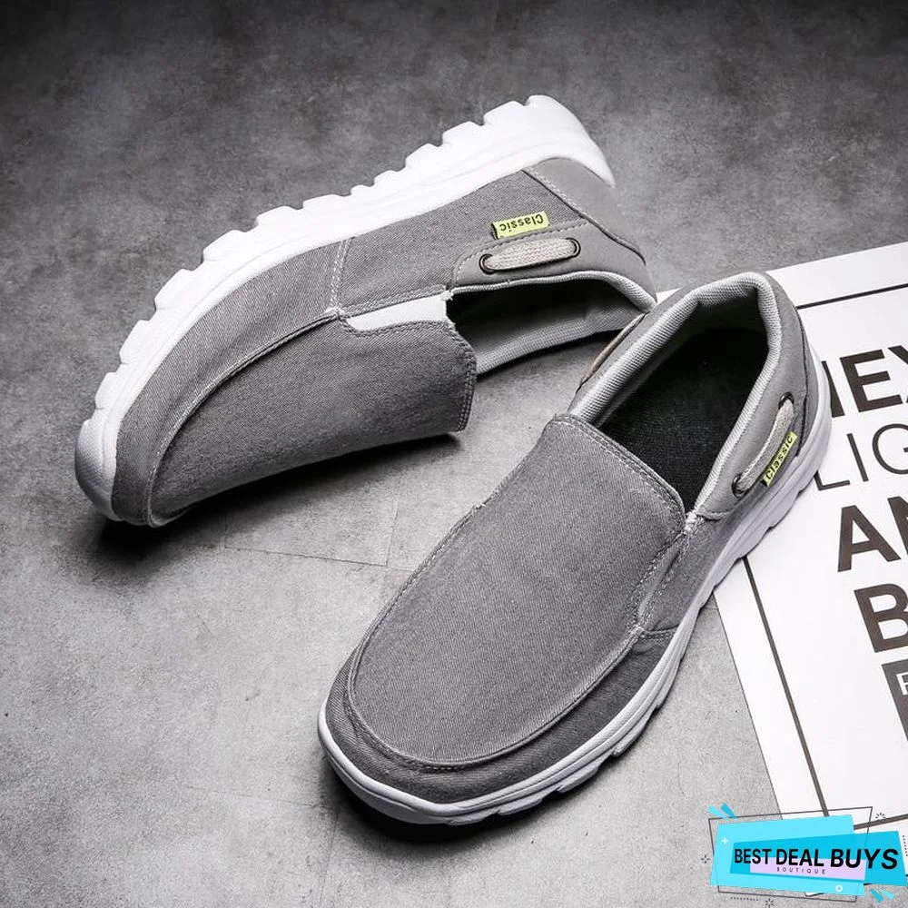 Men Canvas Casual Breathable Footwear Plus Size Flat Shoes