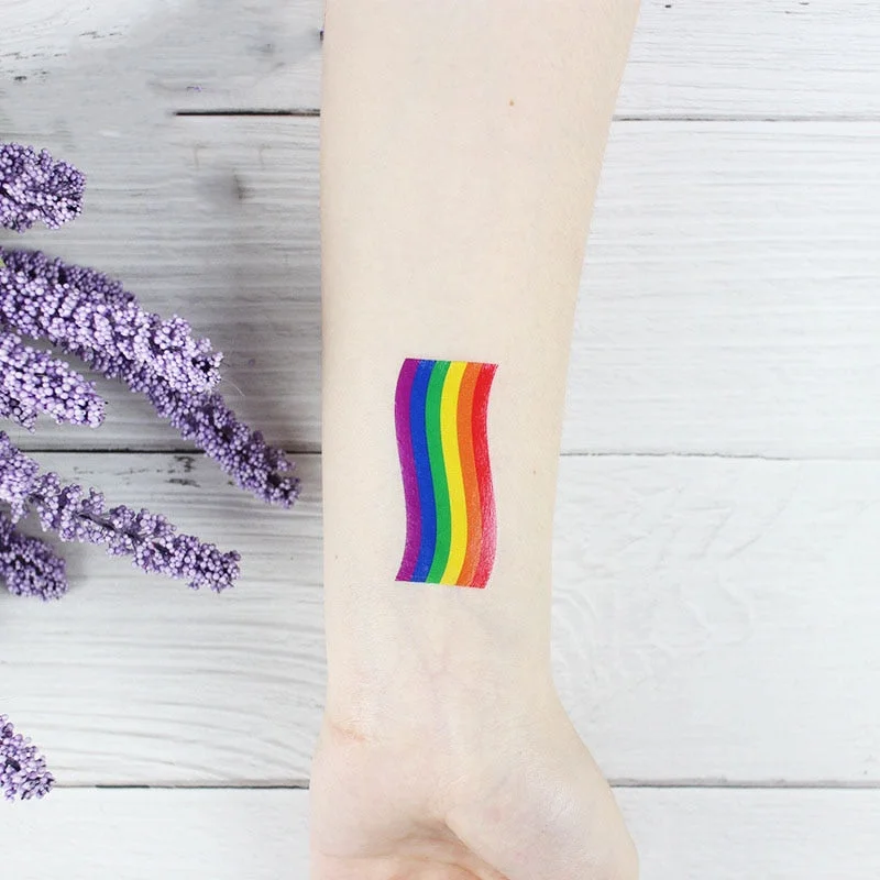 20pcs/Set Rainbow Temporary Tattoo Colorful Pride Day Stickers No Repeat Waterproof LGBT Body Art Disposable tatouage temporaire