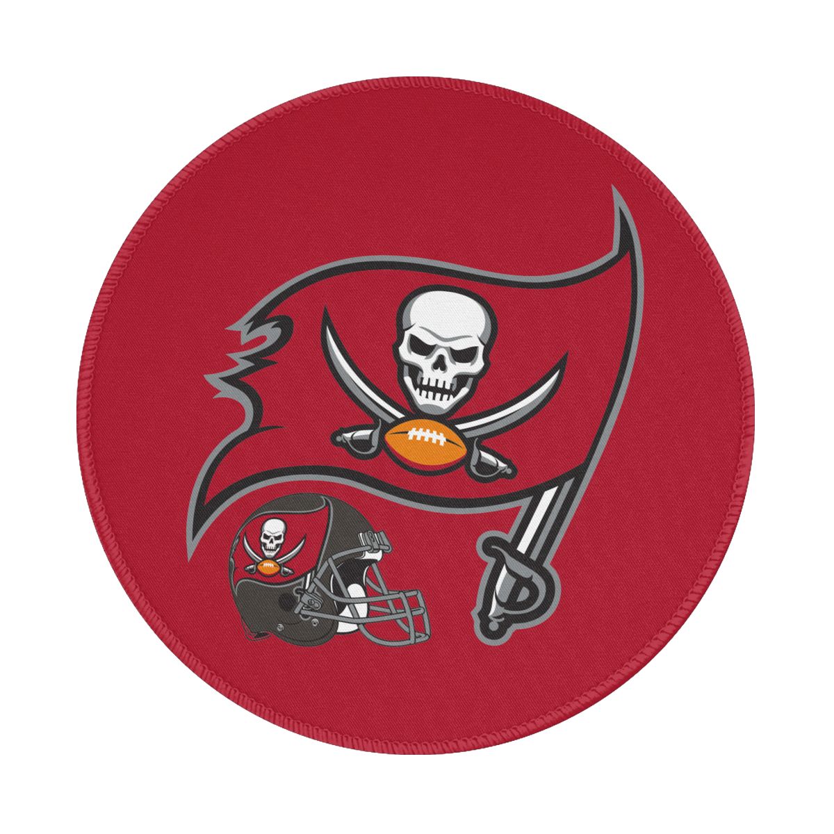 Tampa Bay Buccaneers Logo Graphic Waterproof Round Mouse Pad for Wireless Mouse
