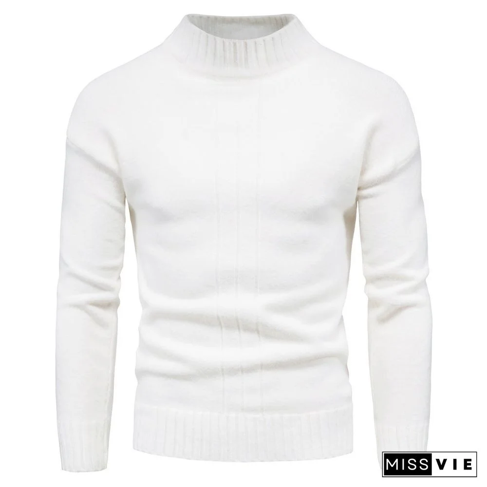 Half High Collar Casual Long Sleeve Men's Sweater