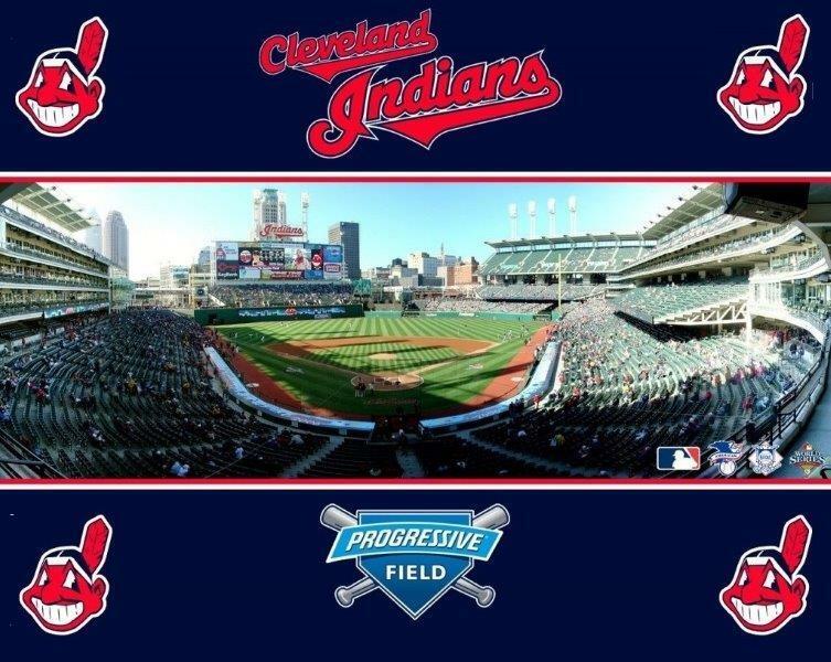 PROGRESSIVE FIELD CLEVELAND INDIANS Stadium 8 x 10 Photo Poster painting Jacobs Chief Wahoo